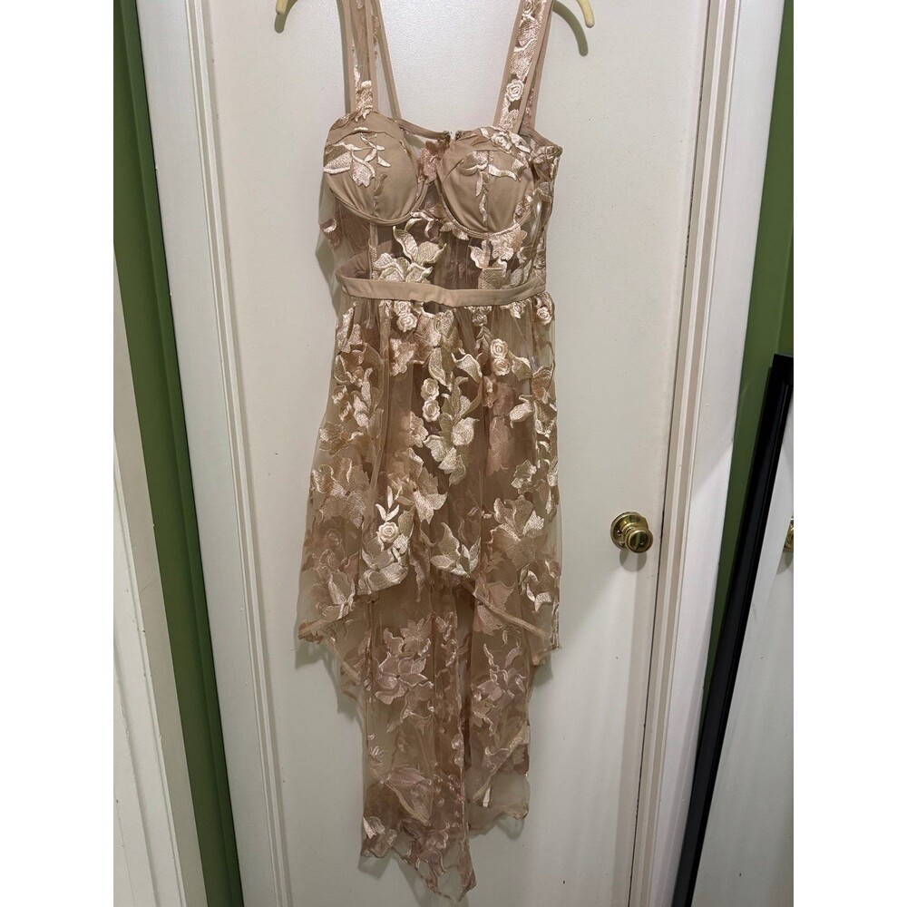 BLITHE LA GOLD HIGH-LOW CORSET GOWN NWT LARGE